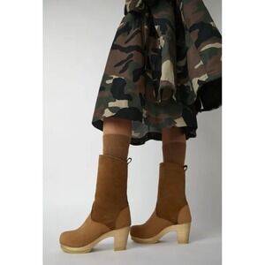 No.6 Store 9" Pull-On Shearling Clog Boot - Bourbon Copper  Brown - EU 43